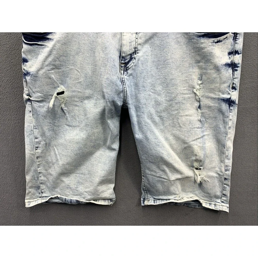 Jeanius Level Akademiks Bermuda Jean Shorts Mens Size 40 Blue